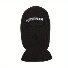 Warm Knitted Cycling Hat Three Hole Design