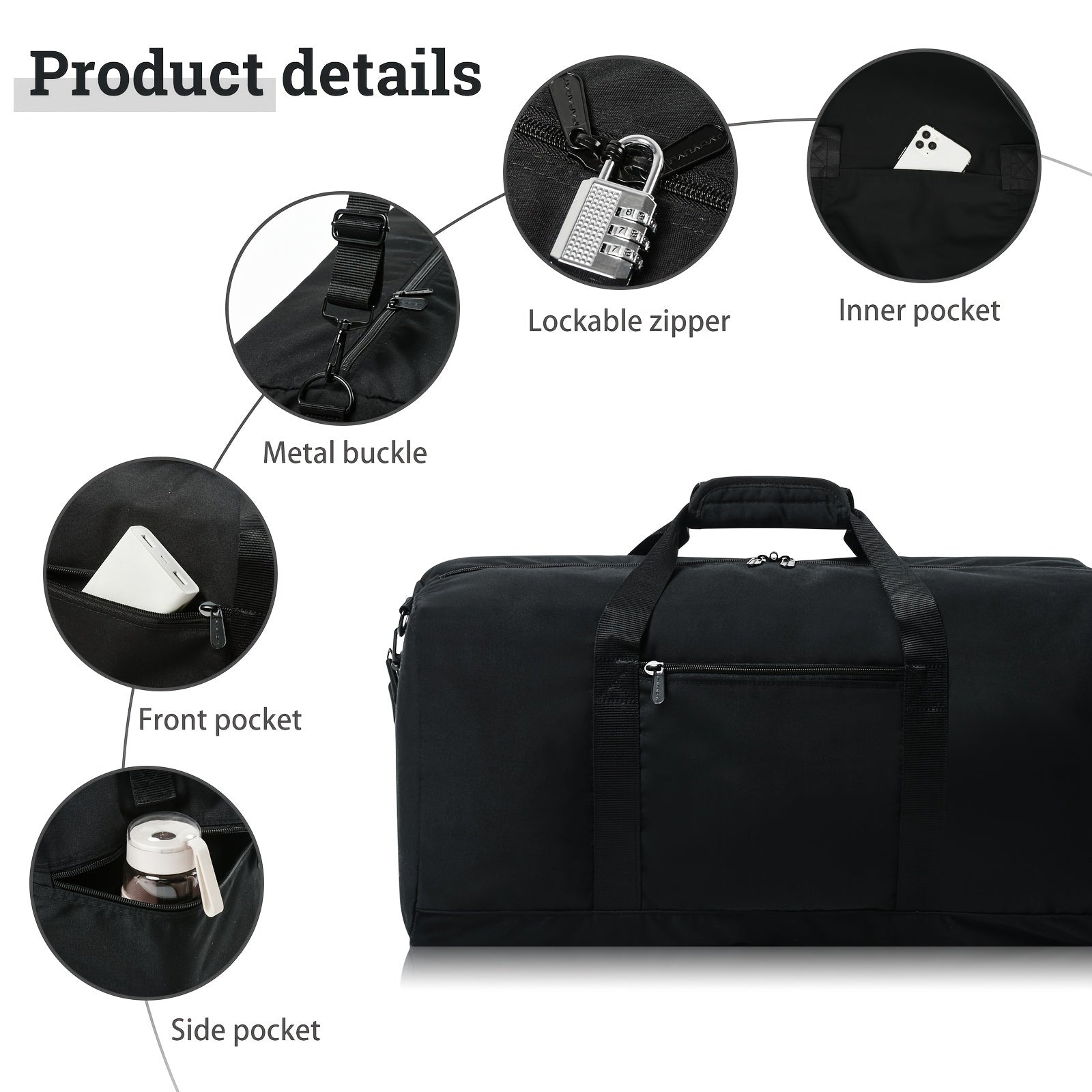 Large Capacity Travel Storage Bag Lightweight Duffel Bag