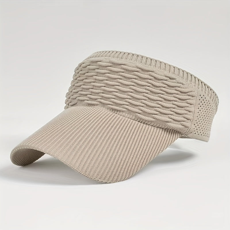 Knitted Solid Summer Visor Hat UV Protection Sunscreen