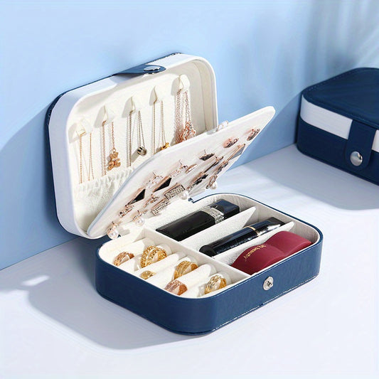 PU Double Layer Ornament Box Lipstick Ring Necklace Storage Box