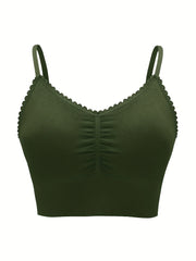 Plus Size Lace Wireless Bra Low Impact Activity Sleep Comfort Workout Sports Bra