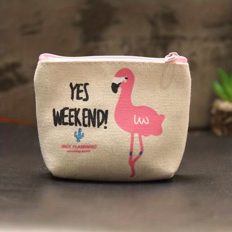 Cartoon Coin Purse Canvas Wallet Women's Foldable Key Bag