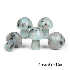 Hand Carved Mushroom Crystal Gemstone DIY Jewelry Gift