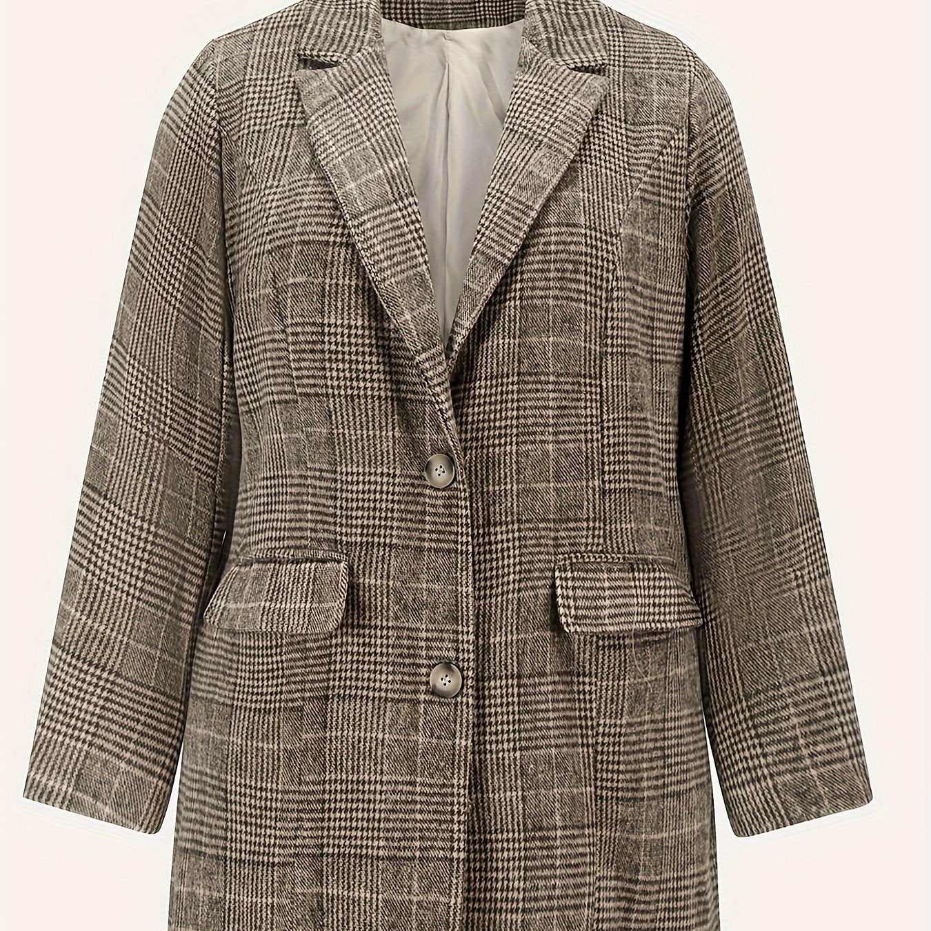 Women's Plus Size Plaid Print Blazers