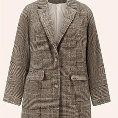 Women's Plus Size Plaid Print Blazers