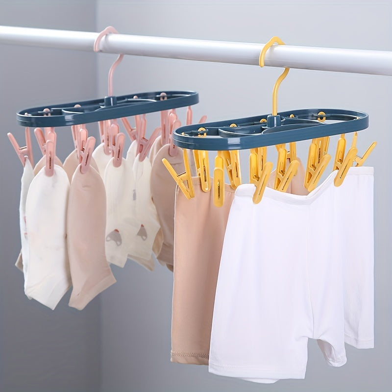 12 Clip Windproof Drying Hanger for Underwear and Hosiery