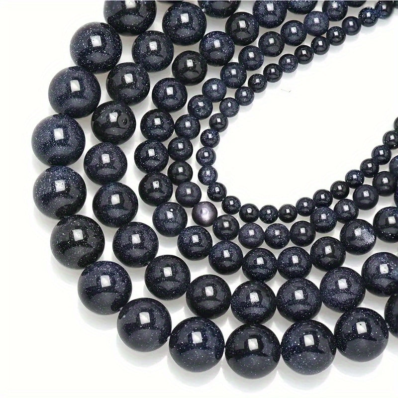 32pcs Natural Starry Sand Round Stone Gemstone for DIY Bracelet Necklace