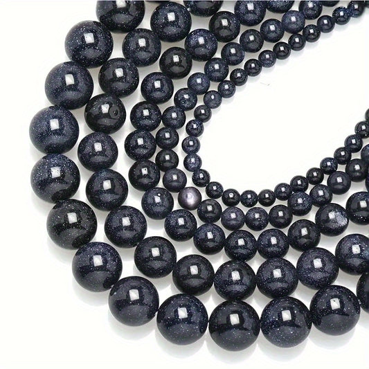 32pcs Natural Starry Sand Round Stone Gemstone for DIY Bracelet Necklace