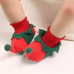Christmas Cartoon Baby Boots Soft and Warm for Indoor Outdoor Walking