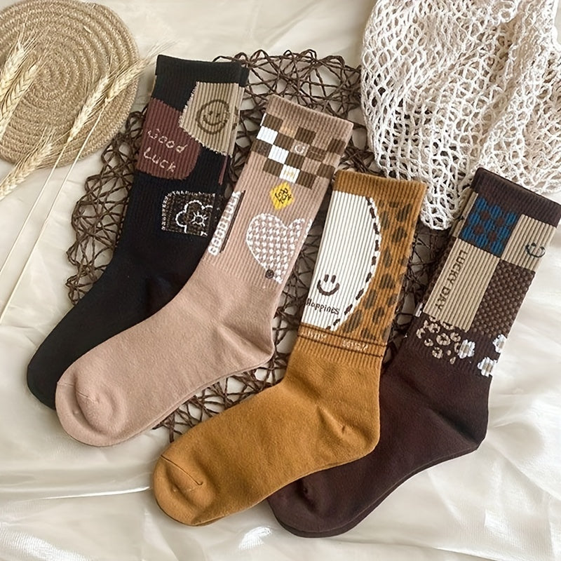 8 Pairs Cartoon Socks Women's Stockings