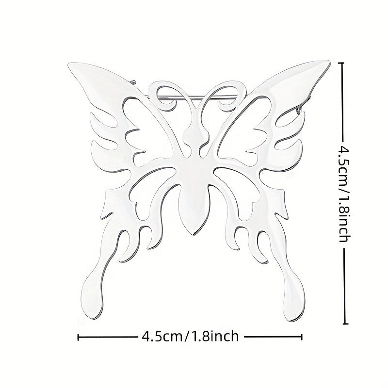 Animal Titanium Steel Butterfly Brooch Suit Decoration Corsage