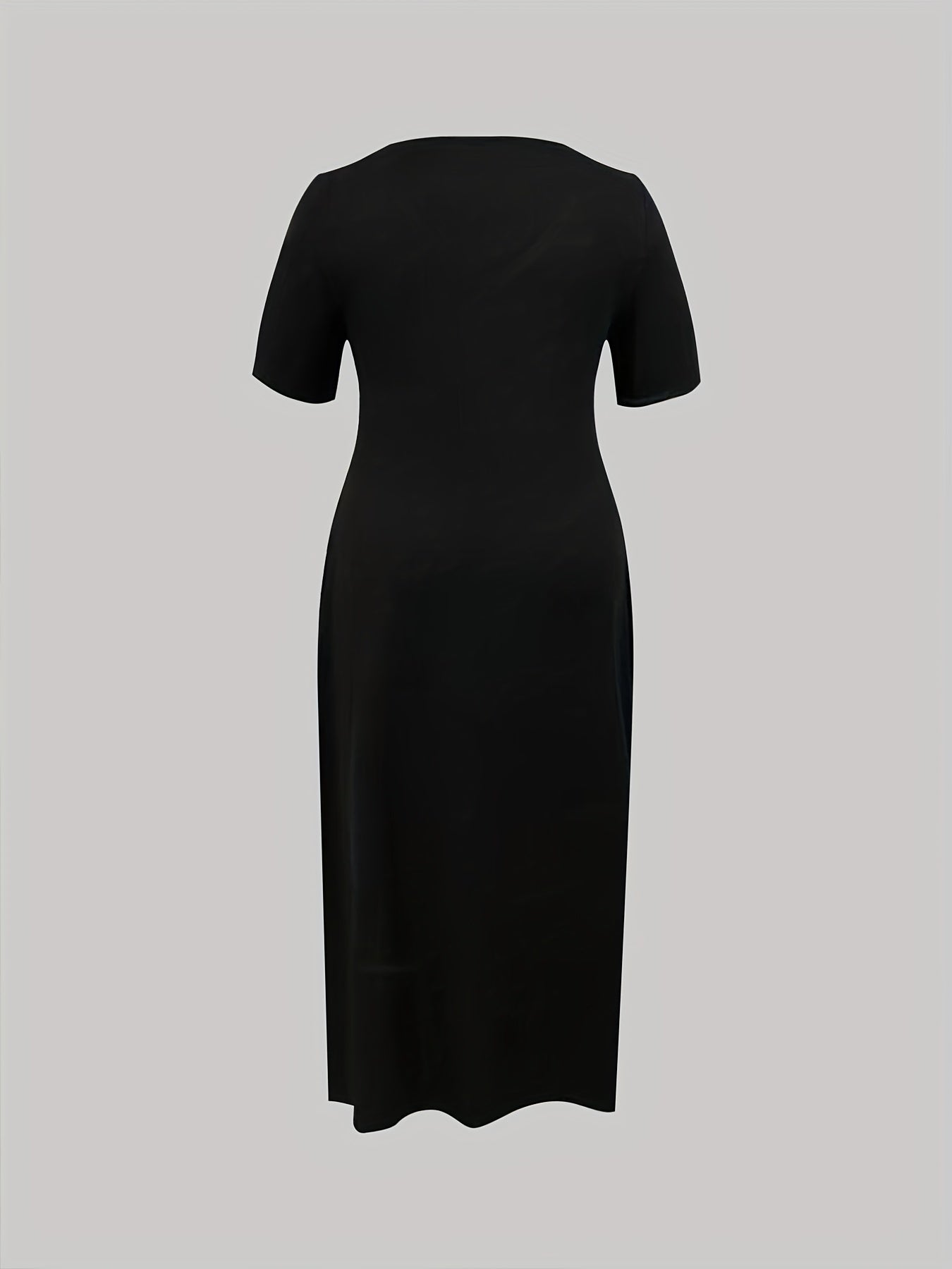  Women's Solid Short Sleeve V Neck Maxi Summer Dress