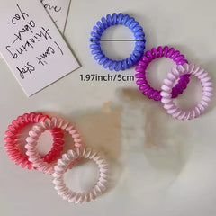 10pcs Rubber Spiral Hair Ties Elastic Hair Bands No Crease Coil