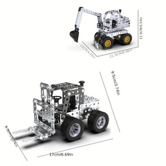 234pcs Metal Model Construction Toys DIY Excavators Forklift Puzzle