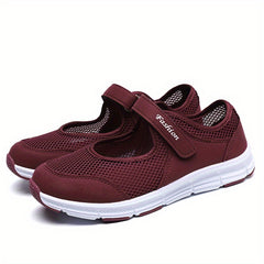 Women's Breathable Walking Shoes Hook & Loop Backless Flat Shoes