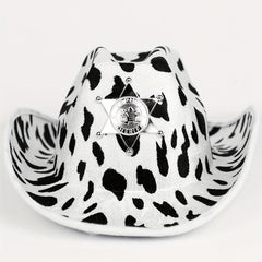 Leopard Print Cowboy Hat & Jazz Fedora Cap Western Cowgirl Hats Men Women