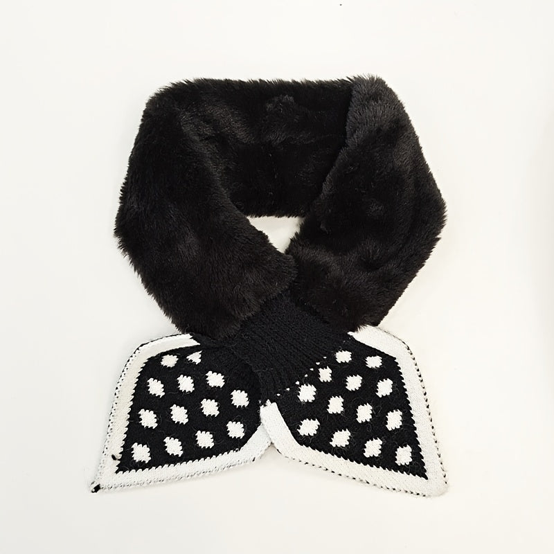 Plush Neck Scarf Soft Warm Winter Bow Tie Scarf