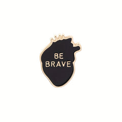 BE BRAVE Heart Brooch Accessories