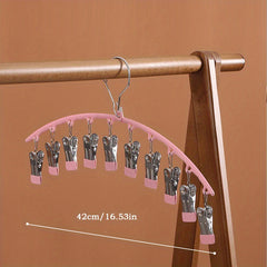 Dip Glue Sock Clip Stainless Steel Metal Hanger - 10 Clips Sock Rack