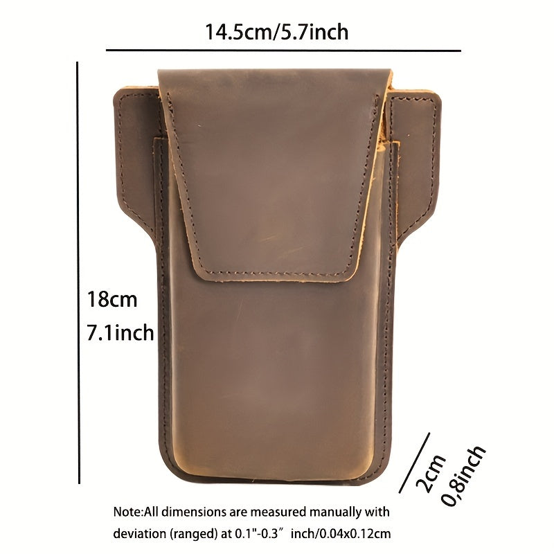 Men's Leather Waist Bag Mobile Phone Bag
