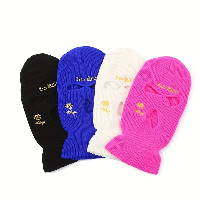 Three Hole Ski Mask Knitted Cap Warm Hat