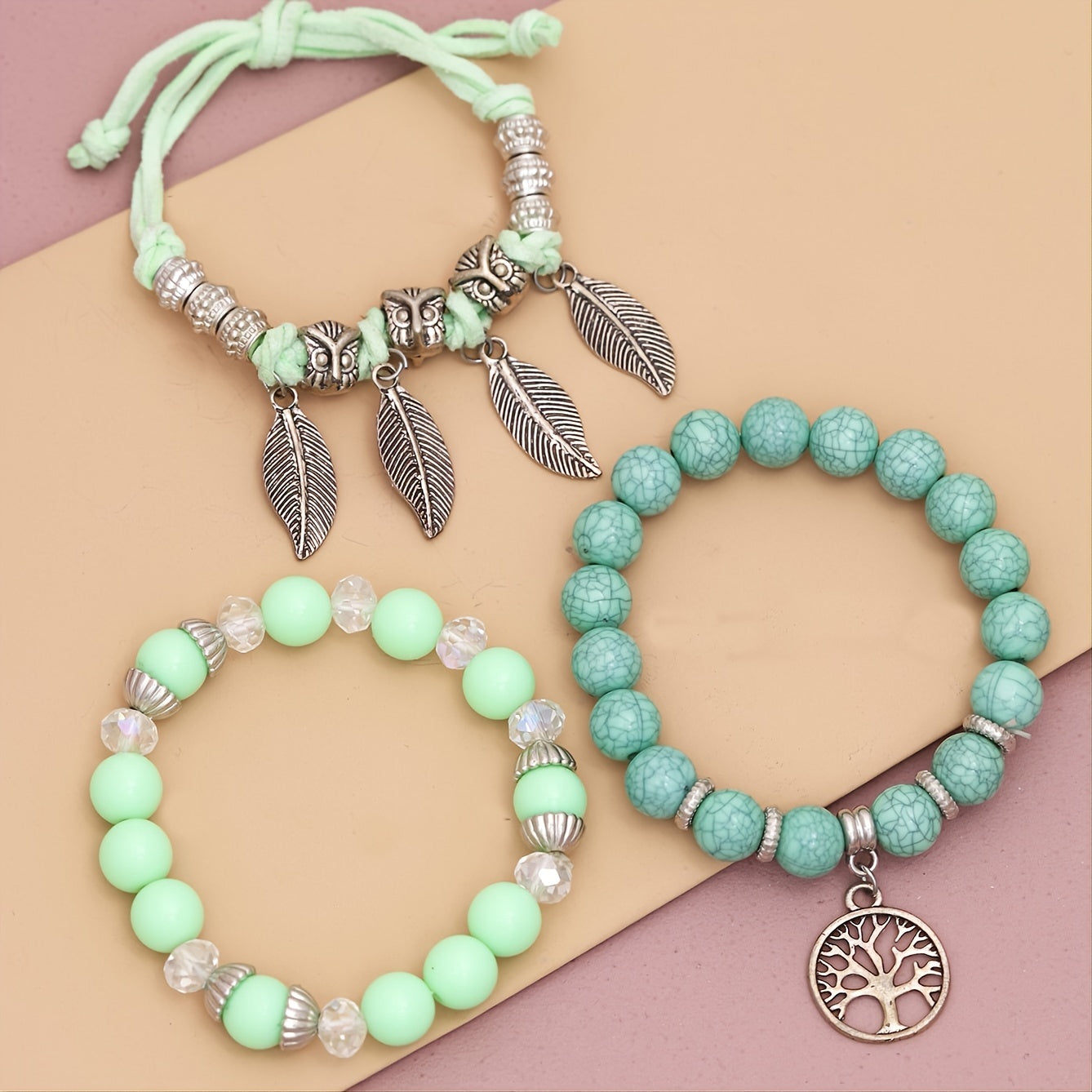 Bohemian Style Owl Beaded Bracelet For Party