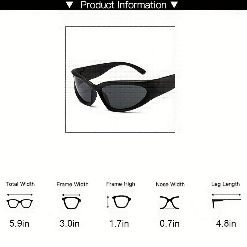 Y2K Wrap Around Sunglasses UV400 for Women Men