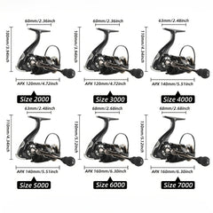 14 Ball Bearings Metal Spinning Fishing Reel for Long Casting & Freshwater