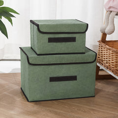 2 Piece Baby Toy Clothes Storage Bag Set Cotton And Linen Home Fabric Foldable
