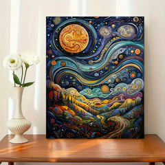Starry Night Scene 40 64x50 Acrylic Painting Kit Frameless Beginner Friendly