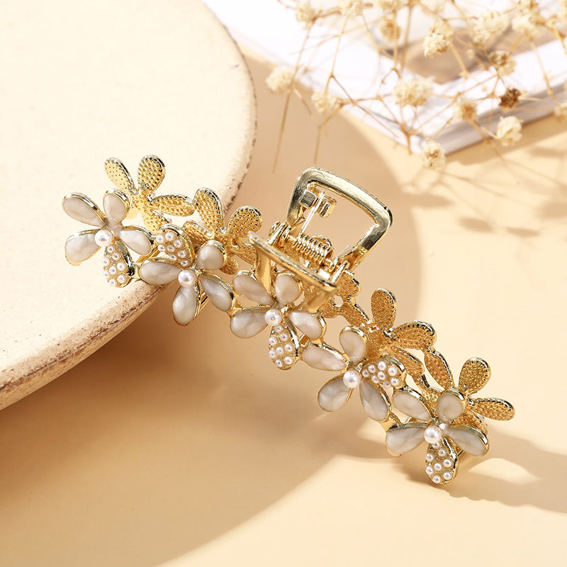 Vintage Rhinestone Hair Claw Thick Hair Clip