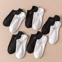 10 Pairs Cartoon Print Low Cut Ankle Socks Women's Stockings