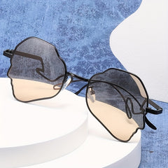 Funny Metal Frame Women Punk Y2K Sunglasses Street Eyewear