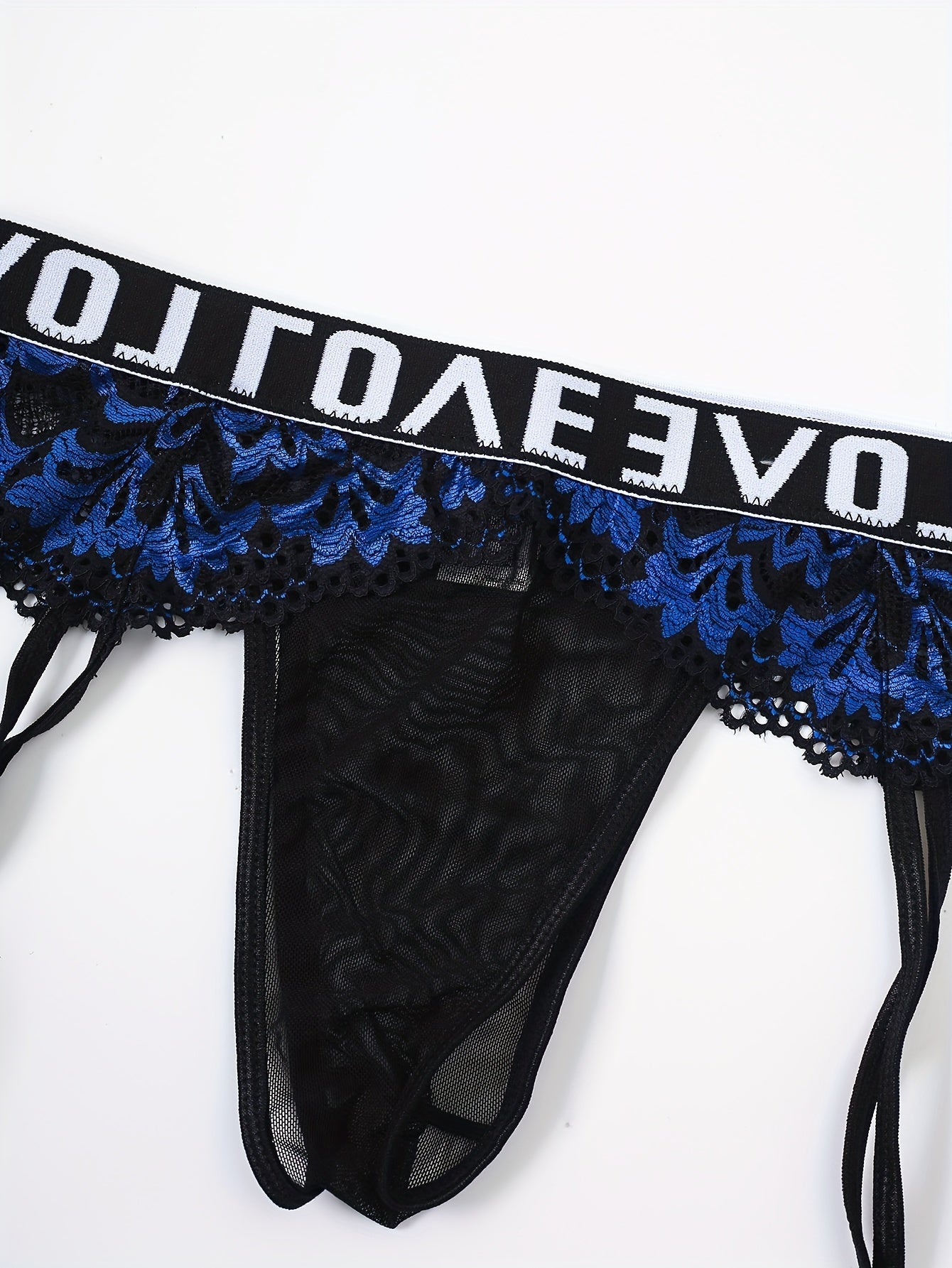 Floral Lace Triangle Bra & Suspender Panty Lingerie Set