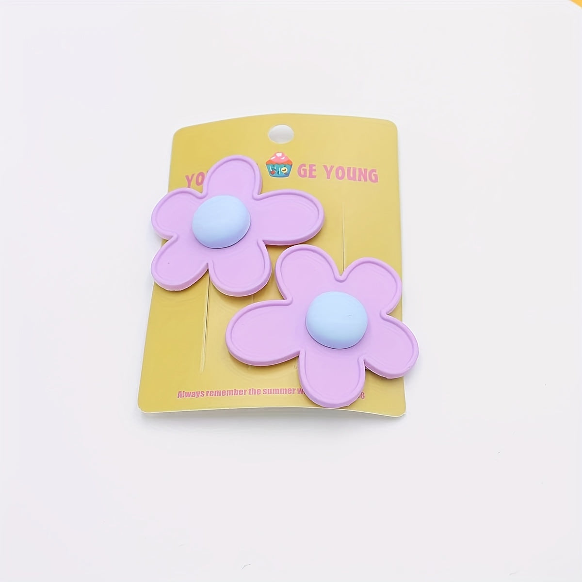 2Packs Flower Hair Clip Barrette Retro Floral Hair Clips Girls Women Kids