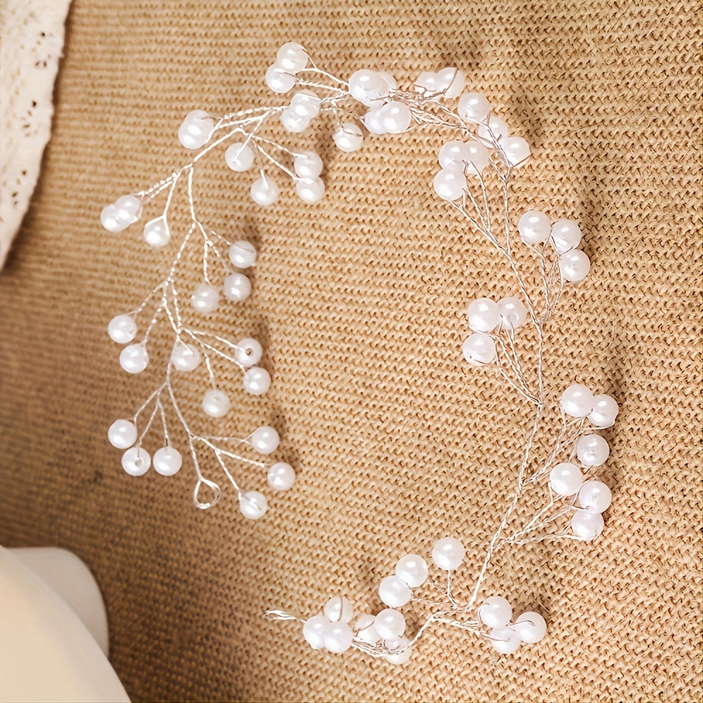 Faux Pearl Wreath Princess Hair Hoop Head Jewelry Hair Accessories For Girls