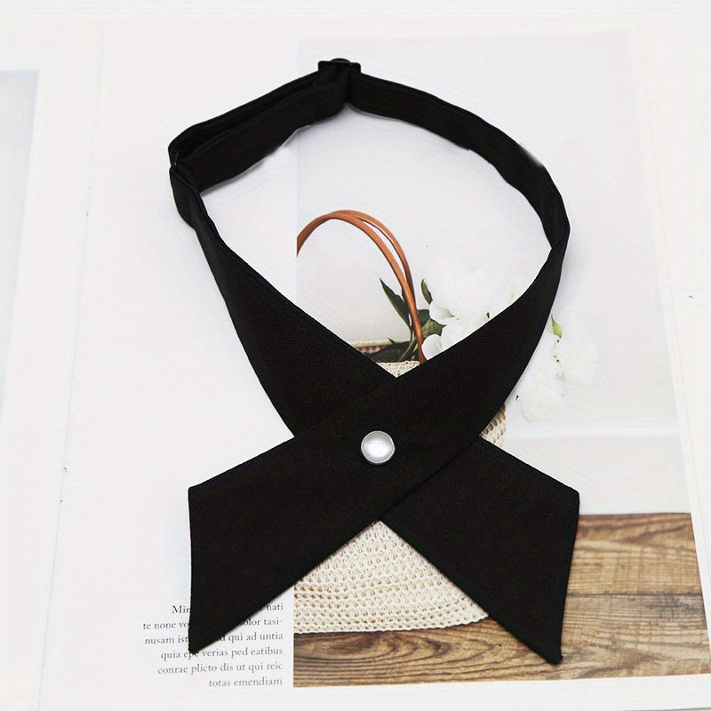 Adjustable Cross Bow Ties Solid Shirt Tie For Men & Women