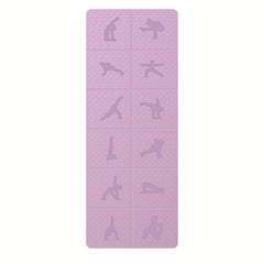 Foldable TPE Yoga Mat With Guide Lines Lightweight Portable Non Slip Pilates Mat