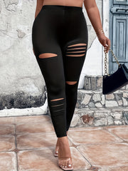  High Rise Ripped Leggings for Women