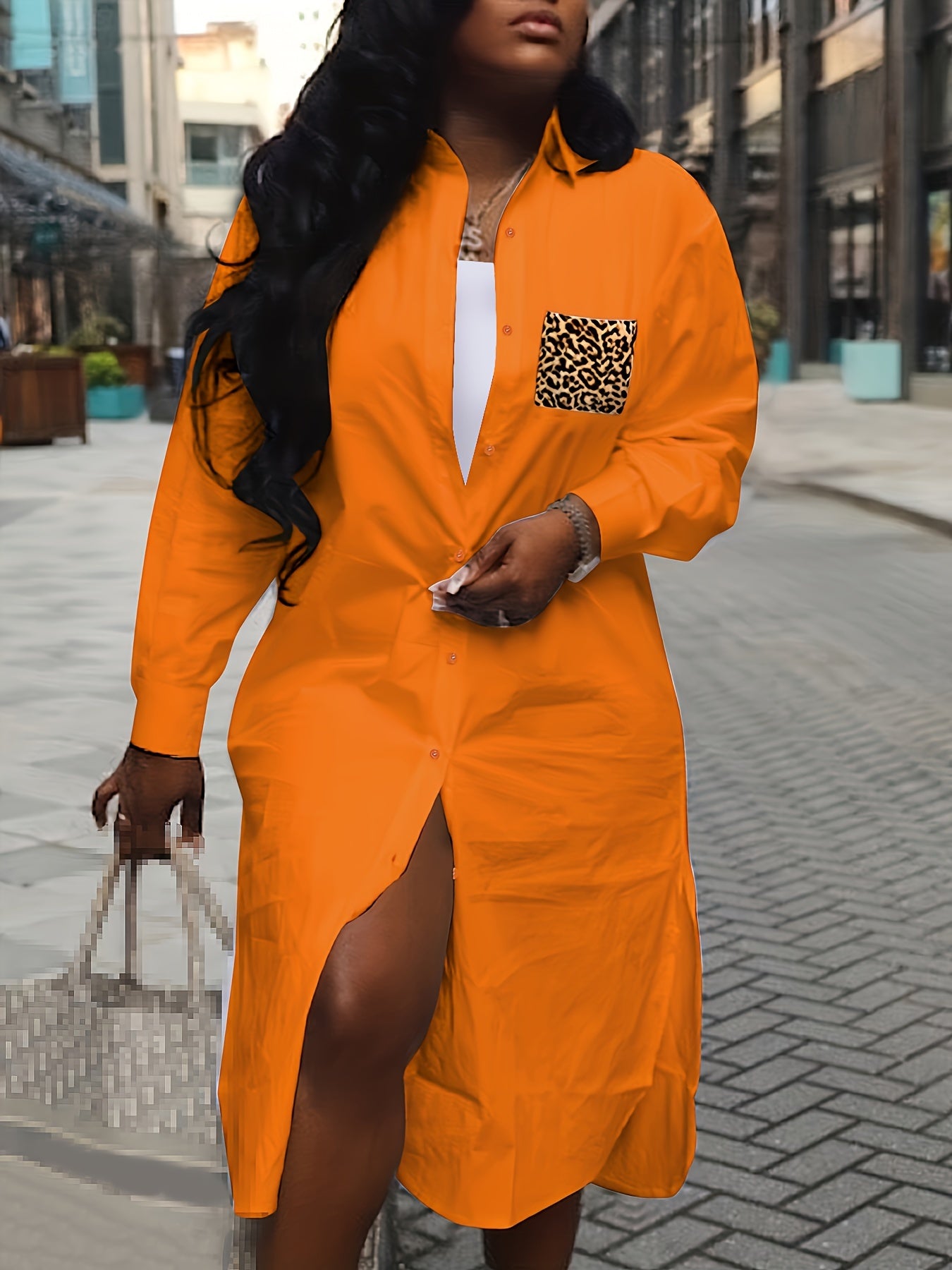  Women's Leopard Shirt Dress