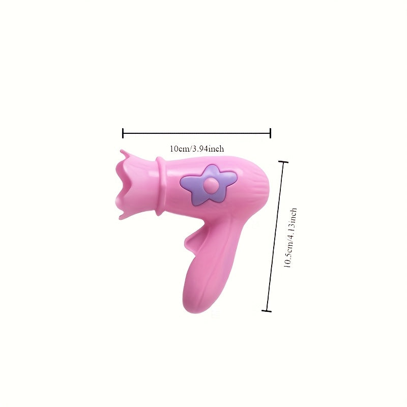 Kids Toy Hair Dryer for Dolls Pink & Purple ABS Pretend Play Salon Tool