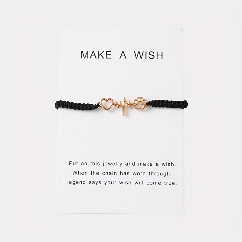 Dog Paw Love Braided Knot Bracelet for Hand Decoration Gift