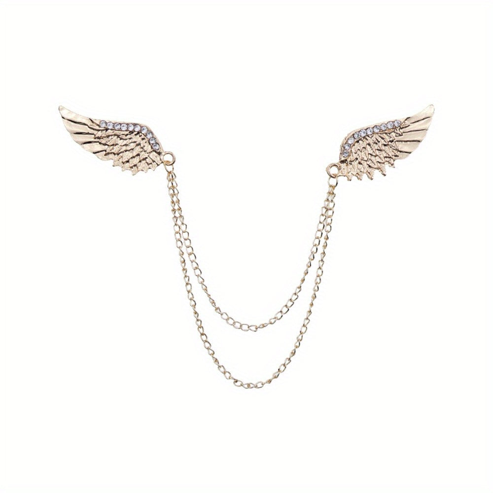 Deer Horn Chain Brooch Zinc Alloy Chain Tassel Brooch Pin