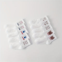 10 Pairs Bear & Bunny Print Mid Tube Socks for Women
