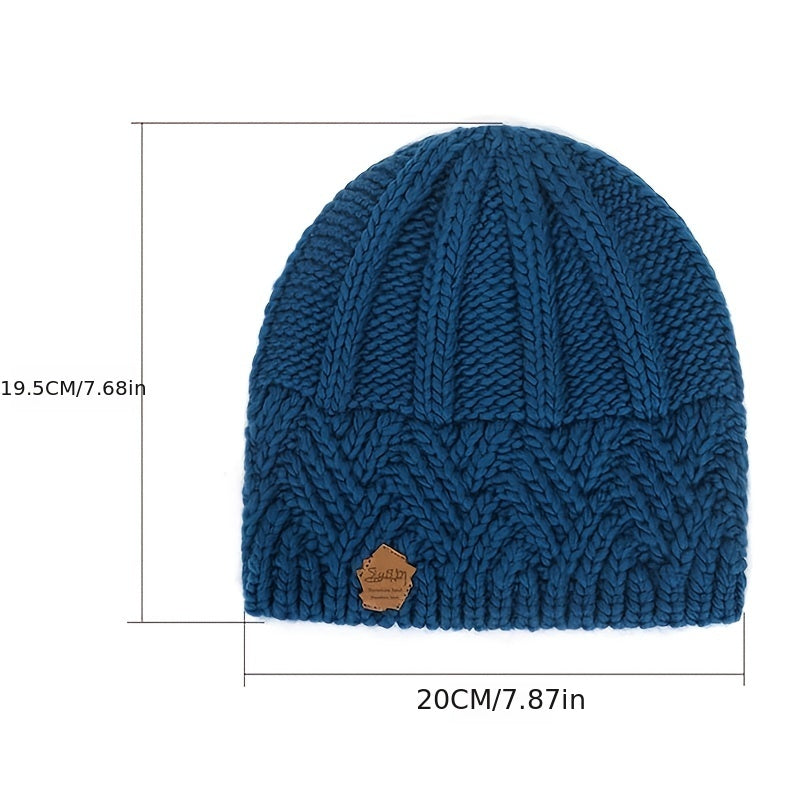 Vintage Ribbed Knit Beanie Hat