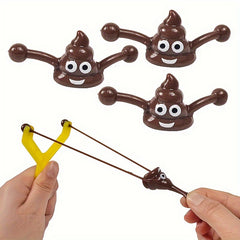 Prank Poop Slingshot Toy Set for Kids - 6 Pack Mixed Novelty Gag Gift