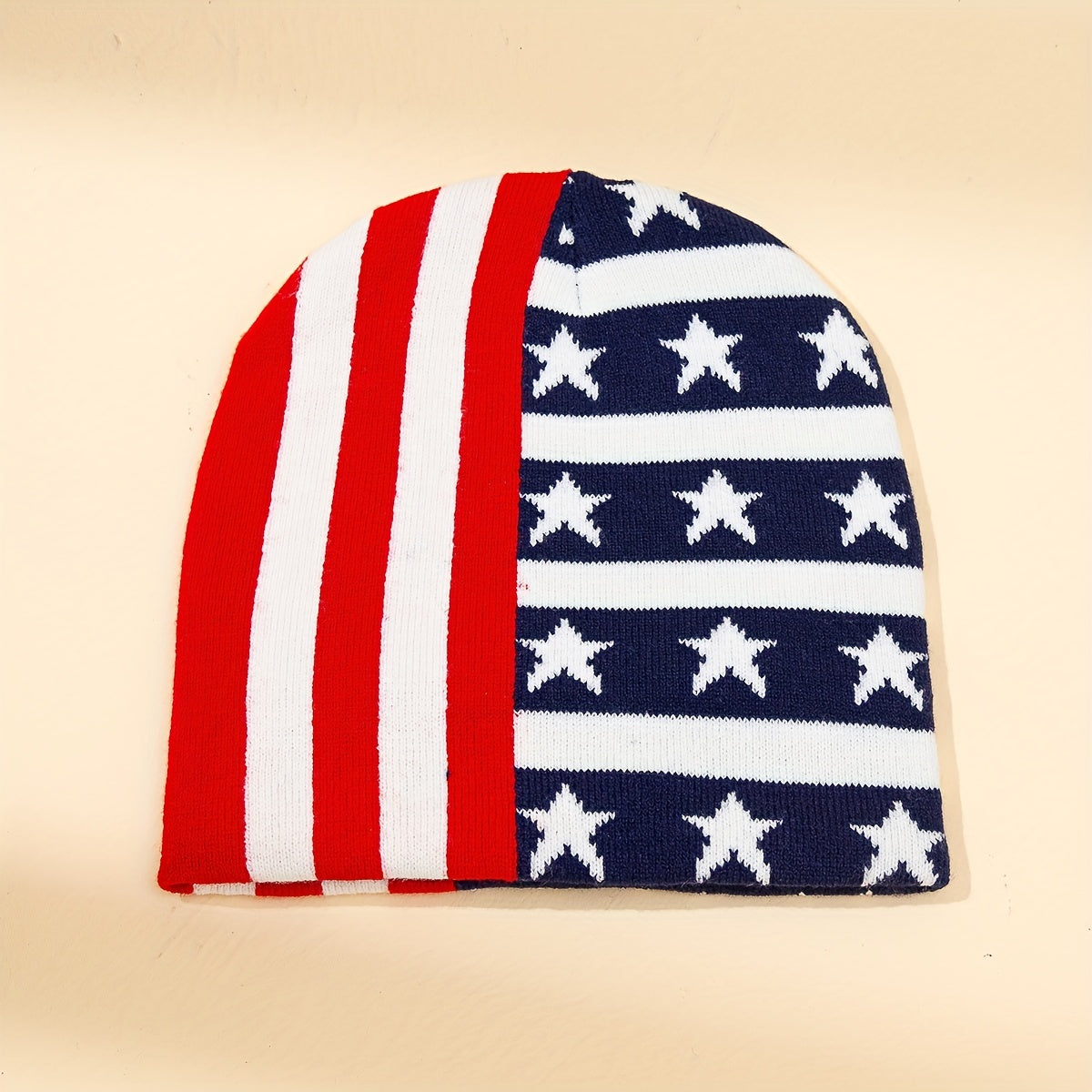 Independence Unisex Beanie Cap Flag Jacquard Hip Hop Knit Hat Patriotic