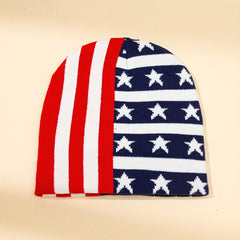 Independence Striped Star American Flag Knitted Jacquard Hat