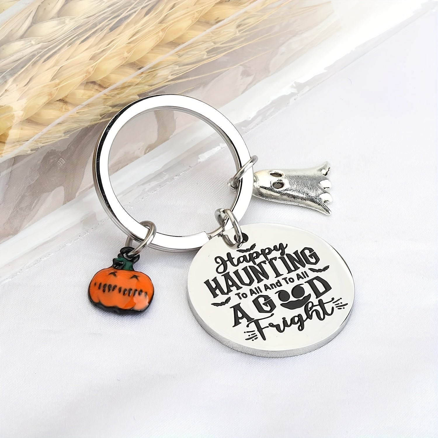 Cartoon Ghost Keychain Charm Purse Bag Backpack Car Key Pendant Halloween