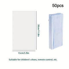 50pcs Heat Shrink Film Dust Moisture Proof Shoe Book Packaging Transparent Film